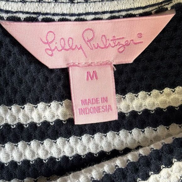 Lilly Pulitzer Striped Twist Back Bay Dress Navy White medium - Picture 3 of 12